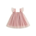 thumbnail image 1 of xiaxaixu Robe en Tulle pour Bébé Fille, Manches Volantes, Couleur Unie, Robe d'Été pour Fête Quotidienne, 1 of 8