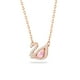 thumbnail image 3 of Collar con colgante de cisne de Swarovski en oro rosa con cristales rosas y transparentes, 3 of 5