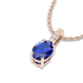 thumbnail image 4 of Romantic Rose Gold Plated Oval Blue Sapphire Solitaire Necklace Birthday Gfit For Friends || Ali Baba Jewellery, 4 of 4