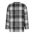 thumbnail image 6 of YUTK Womens Plaid Shawl Collar Cardigan Sweaters Long Open Front Flannel Jacket Buffalo Plaid Shacket Fashion Fall Outfits Gray S, 6 of 7