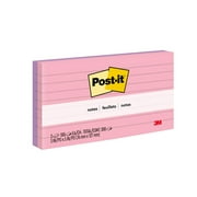 Post-it Notes, Lined, 3 in x 5 in, Pink and Lilac, 2 Pads