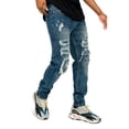 thumbnail image 2 of Victorious Men's Distressed Rip and Repair Denim Jeans DL1119 - Indigo - 44/32, 2 of 5