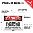 thumbnail image 2 of Electrical equipment authorizred OSHA Caution Rigid Plastic Sign 18 Inch x 12 Inch - 5 Pack, 2 of 8