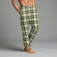 thumbnail image 5 of Mens Pajama Pants Plaid Soft Drawstring Elastic Waist Sleep Pants with Pockets Lightweight Loungewear Jogger Bottoms,Light Green XXL, 5 of 6