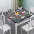 thumbnail image 3 of Dachshund Footprint Square Fitted Tablecloth with Elastic Edge,Square Table Cover,Washable Elastic Table Cover for Home Kitchen Party Decor 36"x36", 3 of 6