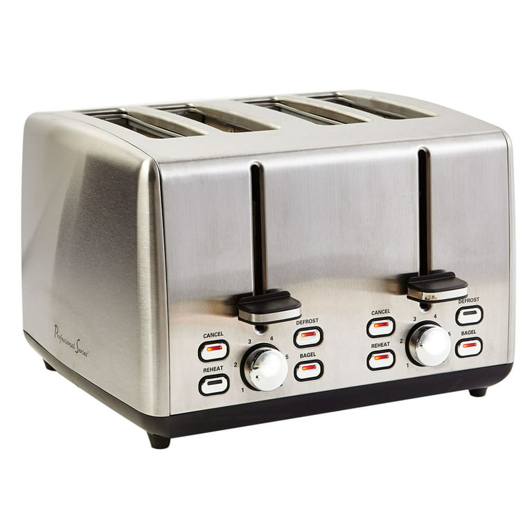 Professional Series 4-Slice Toaster Wide Slot Stainless Steel 