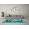 thumbnail image 3 of Ahgly Company Indoor Square Abstract Light Blue Contemporary Area Rugs, 4' Square, 3 of 4