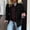 Black, variant on Women's Solid Color Cardigan Jacket with Button Front and Long Sleeve for Relaxed Fit