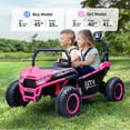 thumbnail image 2 of Hikiddo 24V 10Ah Ride on Toy, 4WD Kids 2-Seater Electric Ride on Car UTV with Remote, Bluetooth - Hot Pink, 2 of 8