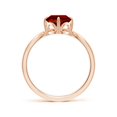 thumbnail image 2 of ANGARA Lab Grown 2 Ct Prong-Set Oval Ruby Chevron Engagement Ring for Women in 14K Rose Gold (Size-9x7mm) | July Birthstone, Birthday, Anniversary, Jewelry Gift for Women | Lab-Grown Ruby Ring, 2 of 8