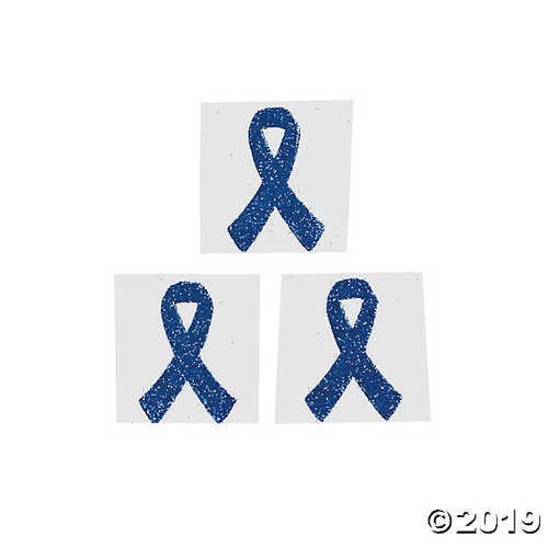 Blue Awareness Ribbon Tattoo Stickers Walmart Com Walmart Com