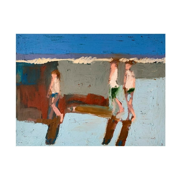 Canvas Wall Art - Erin McGee Ferrell 'Beach Walkers I' Wall Art for Living Room, Bedroom, or Office Décor by Trademark Fine Art - 19 x 14 Inches