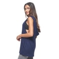 thumbnail image 4 of Expert Brand USA-Made Women's MoCA Cotton Blend Sleeveless Tunic Hoodie, Navy, Small, 4 of 8