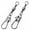 1#(50pcs), variant on 100Pcs Barrel Swivel with Interlock Snap Stainless Steel Cross Snap Sea Fishing