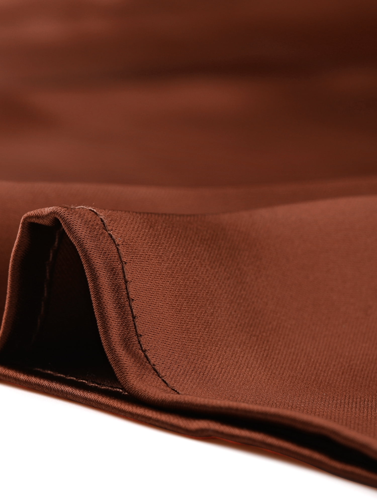 DARING DIVA Women's Satin Blouse Long Sleeve V Neck Top Shirts S Brown