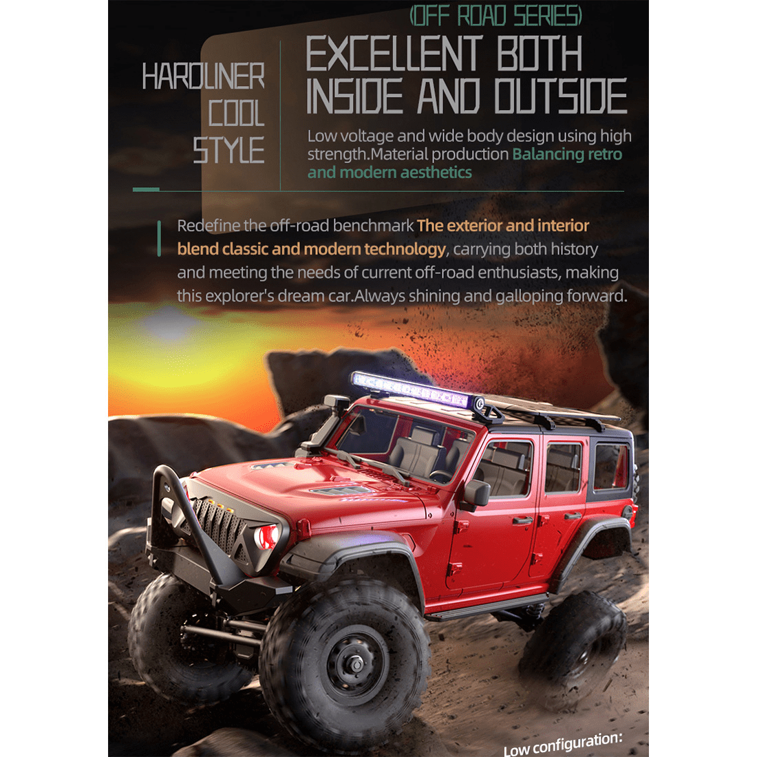 1/16 Scale 4WD RC Crawler Full Proportional Off Road Truck Car with Metal Gear Steering Servo, Multi Lighting Modes and High Strength Transmission for Hobbyists - R1602/Blue