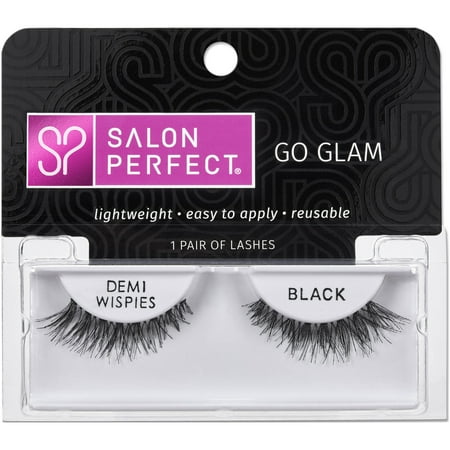 Salon Perfect Perfectly Glamorous Eyelashes, Demi Wispies Black, 1 pr