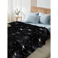 thumbnail image 4 of Starry Sky Queen Size Flat Sheet, Wrinkleproof & Fadeproof Cooling Flat Bed Sheet Only, Modern Black Abstract Dots Stars Aesthetic Breathable Soft Bedding Top Sheets 90 x 102 Inches, 4 of 8