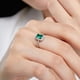 thumbnail image 2 of Anillo de plata esterlina S925 con circonitas coloridas en forma de diamante, diseño avanzado, anillo abierto elegante y simple, 2 of 5