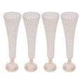 thumbnail image 3 of 4 PACK Crystal Beaded Trumpet Vases Wedding Banquet Centerpiece Gold 53cm Tall, 3 of 12