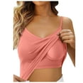 thumbnail image 2 of EliteGoogv Women'S Shelf Bra Camisole Tops Adjustable Spaghetti Strap Camink Cotton Tank Top With Built In Bra Cotton Sleeveless Shirts Pink L, 2 of 8