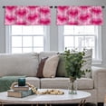 thumbnail image 4 of LALILO Kitchen Curtain Valance Ethnic Pink With Hearts Boho Rod Pocket Window Curtain 52"x 18" Set of 2, 4 of 5