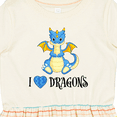thumbnail image 4 of Inktastic I Love Dragons with Cute Blue Dragon Girls Toddler Dress, 4 of 5