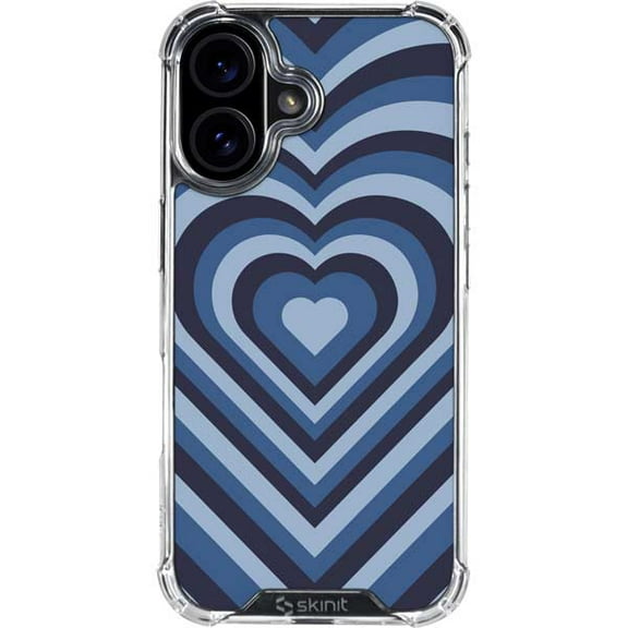 Skinit Blue Heart Pattern iPhone 16 Clear Case