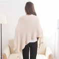 thumbnail image 3 of MSJUHEG Kimonos,Poncho Sweater Women,Cape Coat,Shawl Wraps,Wrap Cardigan,Cape Fringe Horn Buckle Irregular Double Fringe Cape Warm and Thick Beige One Size, 3 of 7