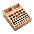 thumbnail image 1 of Organizador de herramientas de madera y cuero, soporte para herramientas de tallado, versátil, resistente, con base antideslizante para uso doméstico 46 hoyos, 1 of 8