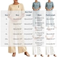 thumbnail image 3 of Women Suits 2 Piece Set Womens Solid Color Casual Vacation Linen Outfit Button Short Sleeve Blouse Wide Leg Pants Set Summer Travel Wear Khaki 3XL, 3 of 7