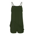 thumbnail image 4 of LEKODE Spaghetti Strap Romper Womens Rompers for Summer Jumpsuits for Women Travel Outfits for Women Tennis Dress Athletic Workout Romper Dress in Shorts Sleeveless Round Neck Tank Tops Green S, 4 of 5