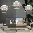 thumbnail image 4 of Projection Alarm Clock, Digital Alarm Clock with 180Rotatable Projector and Clear LED Large Display, USB Charger, 12/24H Time Date Temp Display, Adjustable Brightness Digital Clock for Bedroom, Black, 4 of 7