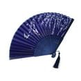 thumbnail image 2 of Vintage Handheld Folding Fan – Portable Silk Wedding Accessory for Summer, Cosplay & Cultural Events | Compact Travel Fan with Tassel Decor, 2 of 6
