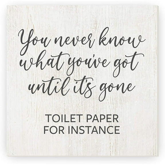 You Never Know What You've Got Until It's Gone Rustic Wood Sign 12x12 (Unframed)