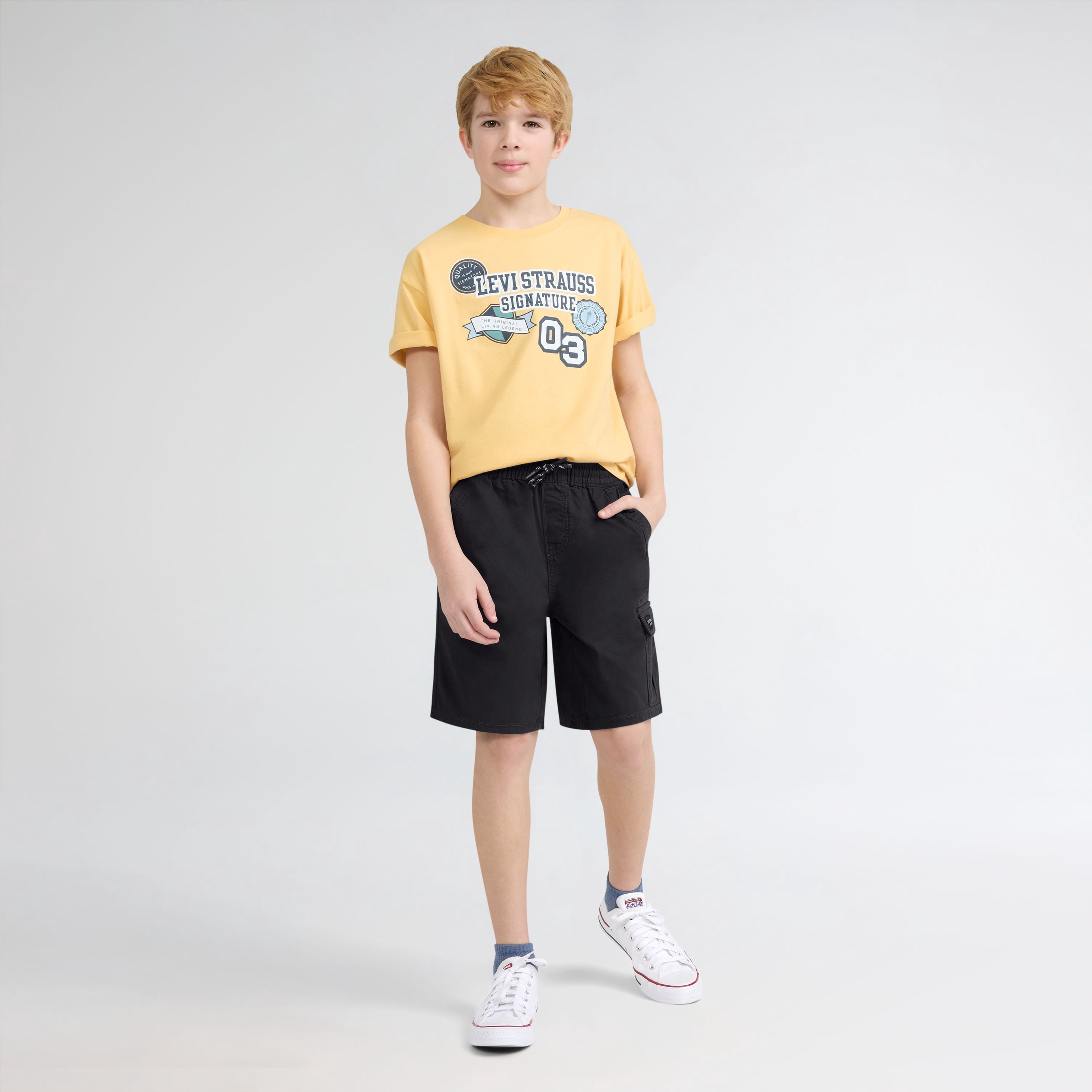 Levi Strauss Signature Boys Twill Cargo Shorts, Sizes 4-18
