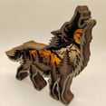 thumbnail image 3 of Decoración De Lobo Marrón De Madera, Animal De Bosque Multiusos, Exquisita Decoración Artesanal De Lobo Para El Hogar Para Sala De Estar, Dormitorio Y Oficina Serendint HA014117-00, 3 of 7