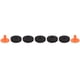 thumbnail image 1 of Kit de almohadillas de fieltro para tambor, 7 Uds., accesorios para platillos antifricción resistentes al desgaste, negro, naranja y rojo (50mm (WC75)), 1 of 8
