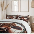 thumbnail image 3 of Ambesonne Rustic Duvet Cover Set, Vintage Cottagecore Art Cow, Queen, Redbrown Maroon Taupe, 3 of 6