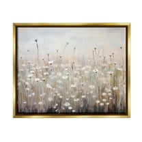 Stupell Industries Abstract Speckled Flowers Landscape Painting Gold Floater Framed Canvas Art Print Wall Art, 31 x 25