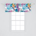 thumbnail image 2 of Memphis Design Window Valance, Tropical Feel Leaves and Birds Silhouettes with Abstract Spots, Curtain Valance for Kitchen Bedroom with Rod Pocket, 54" X 18", Sea Blue Apricot Magenta, by Ambesonne, 2 of 2