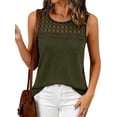 thumbnail image 7 of BTFBM Tank Top for Women Sleeveless Shirts Waffle Knit Vest Crew Neck Casual Outfits Loose Blouses Summer Tops, 7 of 7