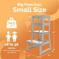 thumbnail image 3 of Open Box SDADI Kids Kitchen Step Stool Holds up to 150lbs with Safety Rail,Gray, 3 of 11