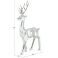thumbnail image 3 of 34" x 61" Silver Fiberglass Floor Reindeer Christmas Sculpture with Mosaic Pattern, by DecMode, 3 of 9