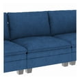 thumbnail image 6 of Evelyn Mid Century Modern Fabric Loveseat with Solid Wood Frame, and Side Pocket, Blue, 6 of 9