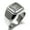 Silver, variant on Stainless Steel Letter L Initial Floral Box Monogram Engraved Engraved Square Flat Top Biker Style Polished Signet Ring