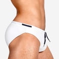 thumbnail image 1 of FcBaudy Men's Low Waist Solid Color High Vent Swimming Trunks Underpants Men Pants, 1 of 4