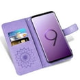thumbnail image 4 of Asuwish Compatible with Samsung Galaxy S9 Wallet Phone Case and Tempered Glass Screen Protector Flip Credit Card Holder Stand Mandala Flower Cell Cover for S 9 Edge 9S GS9 Women Men Purple, 4 of 9