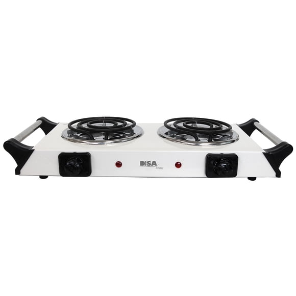 Parrilla electrica con termostato doble agarradera, blanco Disa Home PARRELASA-2TB