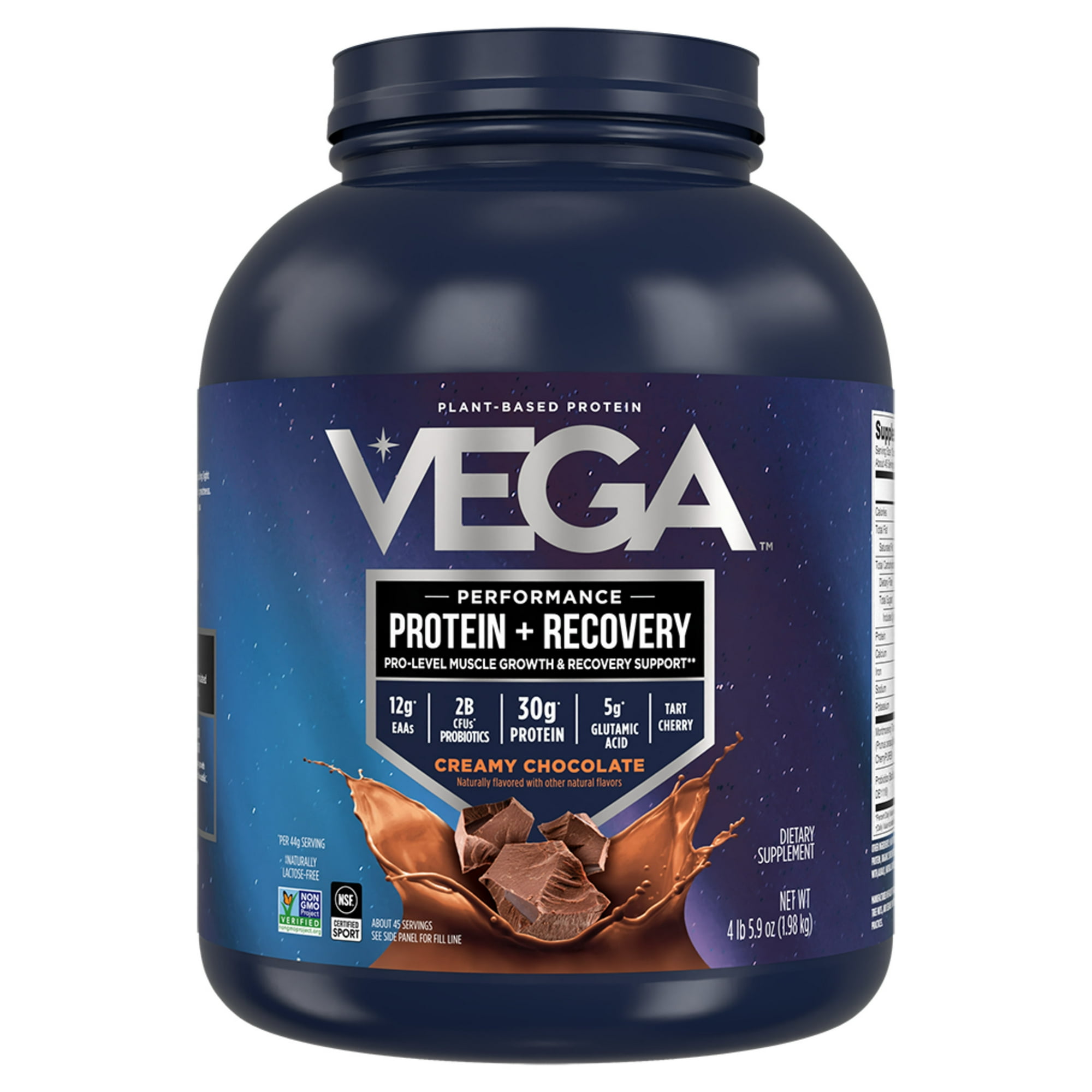 Vega Sport Premium Plant Protein Powder, Chocolate, 30g Protein, 4.41lb, 70.4oz